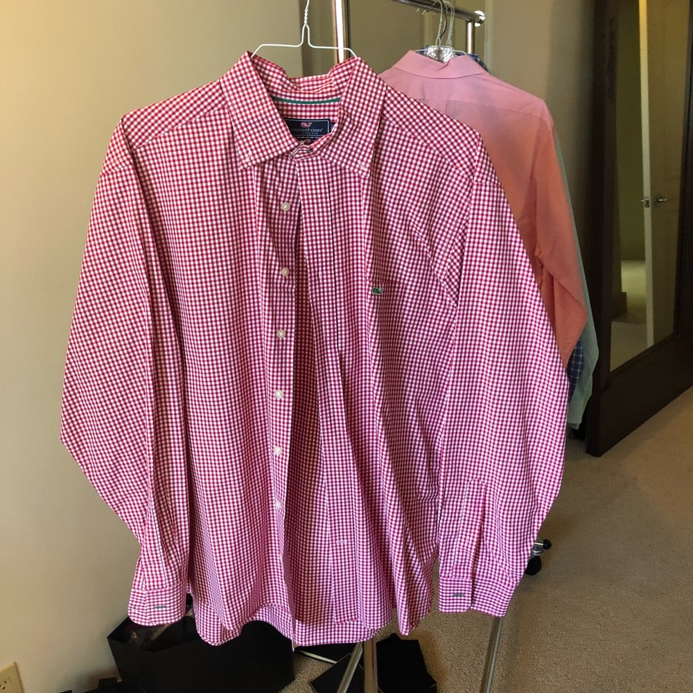 Vineyard Vines Red & White Check Tucker Shirt